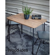 Webdepo Wood Idea Metal Ayaklı 60X90 Mutfak Masası Balkon Masası Çalışma