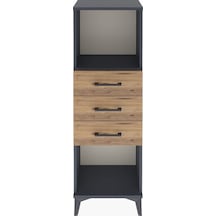 Arges Dolap Tek Raflı 3 Çekmeceli 44x30x134 Antrasit-çam Antrasit