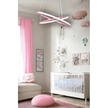 Rings Modern Tasarım - Yatak Odası - Salon - Çocuk Odası - Mutfak Beyaz Led 2 Li Avize Pembe Diğer