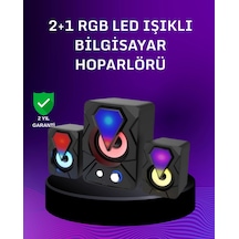 Zenvia Usb Bağlantılı Rgb 2.1 Hoparlör Seti Derin Bas Ve Renkli Işık Znv2026