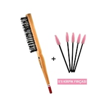 Elsa Topuz Fırçası + 5'li Kirpik Fırçası 2li Set