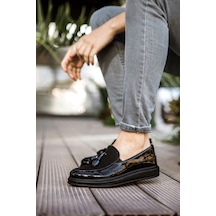 Mn002 - Rst Loafer Verniciata Erkek Ayakkabı Sıyah Siyah