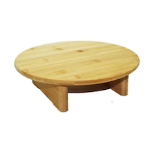 Ahşap Kesim Tahtası Panosu 30 Cm. Yuvarlak Bambu Ayaklı Royaleks-10506 Antrasit