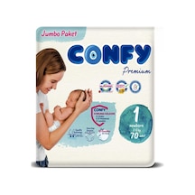 Confy Premium Yenidoğan Bebek Bezi 1 Numara 2 -5 Kg 70 Adet Ekonomik Paket