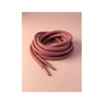 Last İcon Pembe Örgülü Yuvarlak İp Ayakkabı Bağcığı Kadın Şık Tasarım 120 Cm Pembe