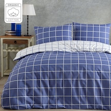 %100 Pamuklu Tek Kişilik Nevresim Takımı 160x220 2 Yastık Kılıflı Lastikli Çarşaflı 120x200+30 Mavi