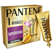 Pantene 1 Minute Miracle Superfood Ampül Saç Bakım Kürü 3 x 15 ML