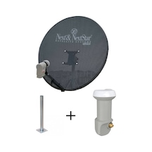 Next 80 CM Delikli 06 Mm. Gri Renk Ofset Çanak Anten + Lnb + Mon