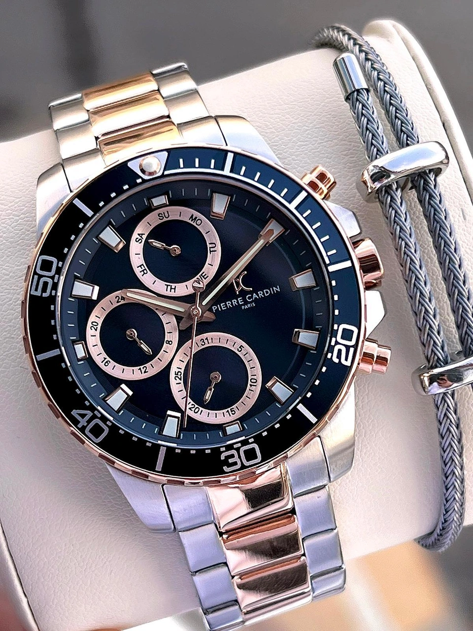 Pierre Cardin İtalyan Tasarım Bileklik Hediyeli Çelik Kasa Ve Kordon 3 Atm Erkek Kol Saati Pc.1004.ms2 Rose Gold - Gümüş