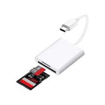 Type-c Girişli İphone 15 16 Serilerine Uyumlu Kart Okuyucu Sd Kart Adaptörü Tf Kart Okuyucu Disk Adaptörü Mobil Kart Okuyucu Type- C Girişli