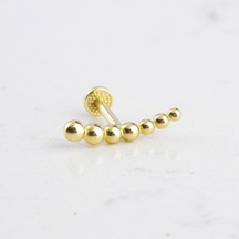 Glorria Altın Toplu Tragus Piercing Çok Renkli