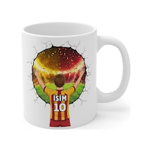 Türkiye'de Tek Futbol Toplu 3d Tasarım Kupa Bardak/kişiye Özel Kupa Bardak/sarı Kırmızı/sarı La Beyaz Gs