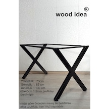 Wood İdea X Yemek Masası Metal Ayak Salon Cafe Ofis Mutfak