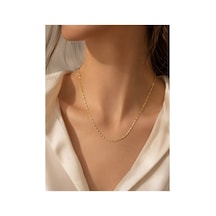14k Altın Kaplama Minimalist Zincir Kolye 45 Cm Altın