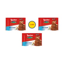 Loacker Chocolate Milk Creme - Sütlü Çikolata Kaplı Sütlü Krema Dolgulu Çıtır Gofret 3 Adet