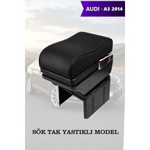 Audi A3 2014 Uyumlu Küllüklü Siyah Renk Lüks Tip Kol Dayama Bardaklıklı