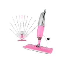 Microfiber Bezli Deterjan Hazneli Sprey Mop Pembe + 10 Yedek Bez