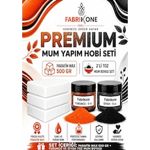Premium Mum Yapım Hobi Seti - Parafin Wax 500 Gr - 2'li Toz Mum Boyası Seti - Turuncu, Siyah Bkfabpw5002ts Karışık