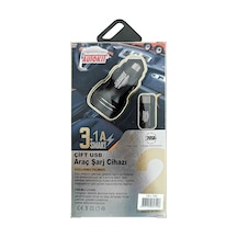 3 Adet Autokit Metal Araç Şarjı 3.1 Amper 2 Usb Giriş Typec