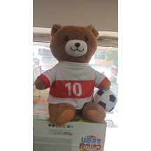 Oyuncak Peluş Kırmızı Beyaz Formalı Futbolcu Ayıcık 45 Cm