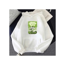 Tarzsokak Beyaz Unisex G-yeşil Gün Müzik Rock Grubu Boy Kapşonlu Moda Yakışıklı Dört