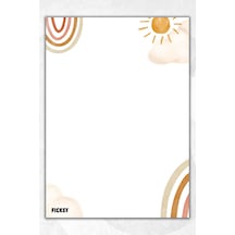 A5 Gökkuşağı Bloknot Çizgisiz Defter - 50 Yaprak - Memopad - Notepad - Not Defteri - Not Kağıdı Çok Renkli Çok Renkli