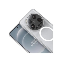 Xiaomi Mi 14 Ultra İle Uyumlu Kılıfı İnce Şeffaf Kamera Lens Korumalı M-safe Şarj Özellikli Sert Silikon Kap London Renksiz