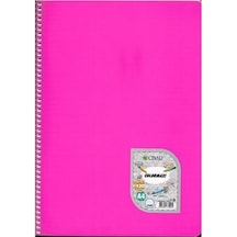 Çınar Spiralli Defter Plastik Kapak 120 Yp A4 Çizgili Pembe
