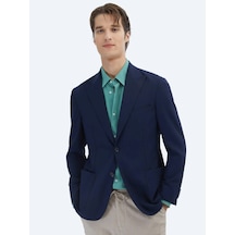 Kip Lacivert Desenli Regular Fit Ceket Lacivert
