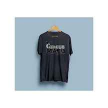Bahriyeli Collection Oversize Circus Mafia Tasarım Unisex T-shirt Siyah