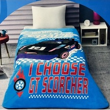 Taç Lisanslı Wheels Lets Race Battaniye Tek Kişilik