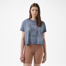 Under Armour Run 96 Graphic Kadın Mavi T-shirt 1389568 Mavi