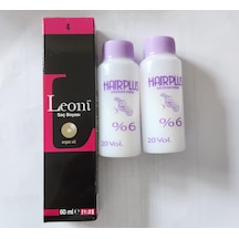 Leoni Saç Boyası 60 ML 4 Kahve + Oksidan %6 20 Volüm 2 x 60 ML