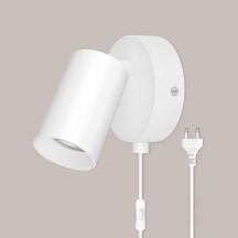 Riolight Modern Beyaz Hareketli Başlık Gün Işığı Fişli,kablolu,anahtarlı Metal Spot Ampül Dahil Beyaz