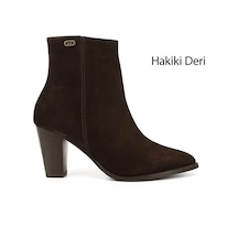 Gönderi(R) Gönderi R Kadın Kahve Süet Fermuarlı Sivri Burun Hakiki Deri Bot Dkzb61357407 Kahve