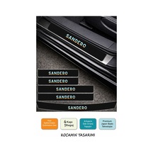 Dacia Sandero Kapı Eşiği Karbon Folyo Seti Sandero Modeline Özel 5 Parça Araç Koruyucu