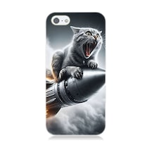 Apple Uyumlu iPhone 6 Roket Kedisi Desenli Silikon Kılıf