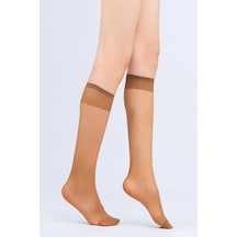 6 Adet Bronz Renk Ince Dizaltı Çorap BRONZ