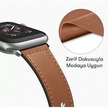 Newface Apple Watch 38mm Kr415 Luaz Deri Kordon - Kırmızı