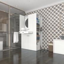 Kenzlife Çamaşır-Kurutma Makinesi Dolabı Biruni Byz 187 110 60 Çekmeceli Raflı Banyo Çok Renkli