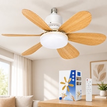 Kumandalı Tavan Vantilatör Avize - 6 Kanat 52cm 3 Kademe Diğer