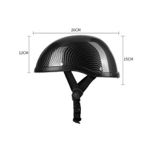 Pazly Retro Motosiklet Yarım Kask - Abs Plastik & Pamuklu - Karbon Desenli - Evrensel Boy - Yıkanabilir Kask