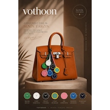 Vothoon Renkli Lüks Saat Tasarımlı Çanta Süsü Bag Charm Anahtarlık Pembe