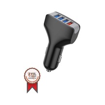 Özel Seri Hızlı Şarj Adaptörü 4 Port Çift Usb C20 Siyah Taşıt Şarjı Telefon Aksesuar Araç İçi