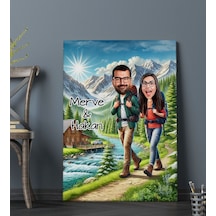 Bk Gift Kişiye Özel Doğa Yürüyüşü Karikatürlü Kanvas Tablo-1 70x100 , Sevgiliye Hediye, Sevgililer Günü Hediyesi Kobitmeyencom33772 Bk Gift