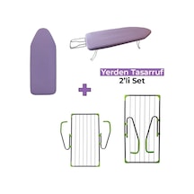 Yerden Tasarruf Set-belda Mini Portatif Ütü Masası & Kanat Gold Çamaşır Kurutmalığı Gold