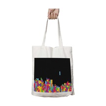 Art Hediye Tetris Oyun İki Tarafı Kalıcı Baskılı Yıkanabilir Okul Plaj Omuz Bez Çantası Çok Renkli