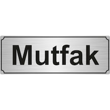 Mutfak Yönlendirme Levhası 7Cmx20Cm Gümüş Renk Metal
