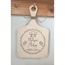 Kişiye Özel Yazılı Ahşap Dekoratif Mutfak Süsü 29x18 Cm Açık Kahverengi