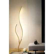 Modern Dal Görünümlü Led Lambader Gold